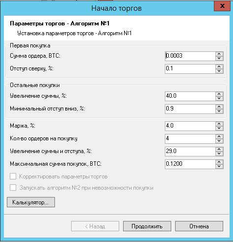 Торговый алгоритм Buyer